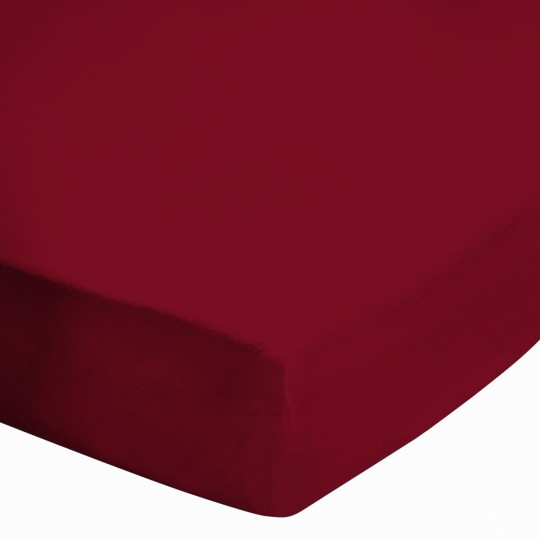 Drap housse des vosges 160x200 Bordeaux  BT 27 cm