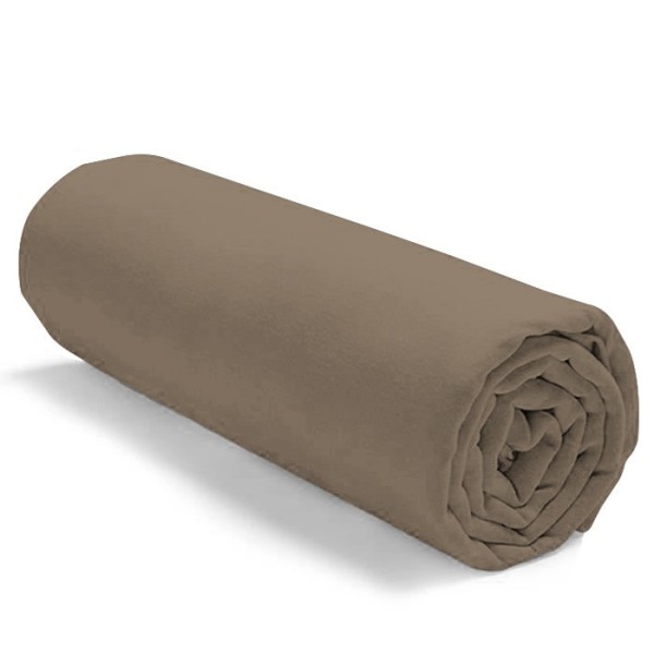 Drap Housse Taupe 120x190 cm  – Coton Premium, Fabrication Française