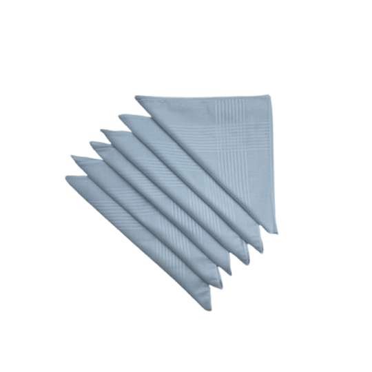 Lot de 6 Mouchoirs de Travail Blanc 100% coton 40x40cm