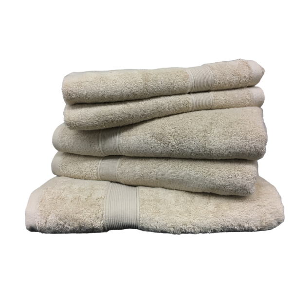 Lot de 5 Grandes Serviettes Eponge 600 g/m²  100 % coton - Marron