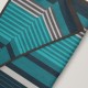 Zoom sur motif serviette rayée bleue et grise