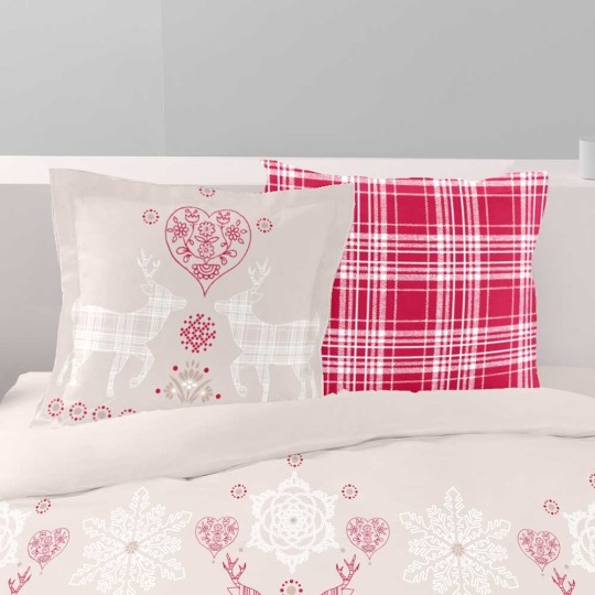 Taies d'oreillers Vanoise rouge de 65x65cm