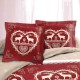 Taies oreiller Housse de Couette 220x240 Chalet Winter Rouge