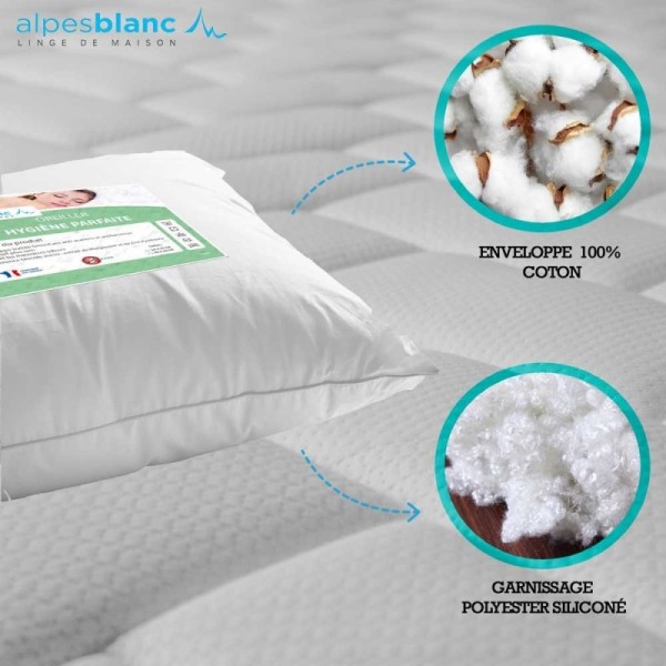 Oreiller Anti Acariens 45x70 (par lot de 2)