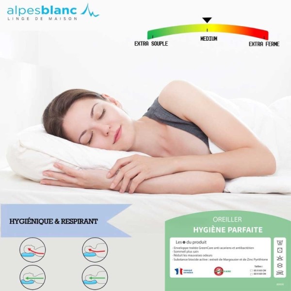 Oreiller Anti Acariens 45x70 (par lot de 2)