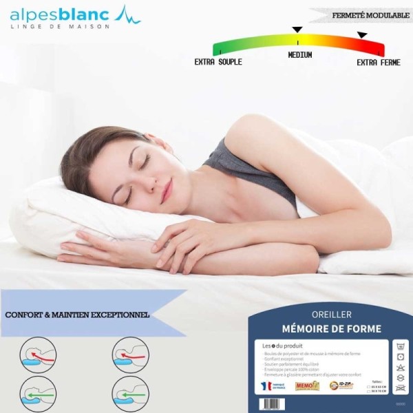 Oreiller Mémoire de Forme 65x65
