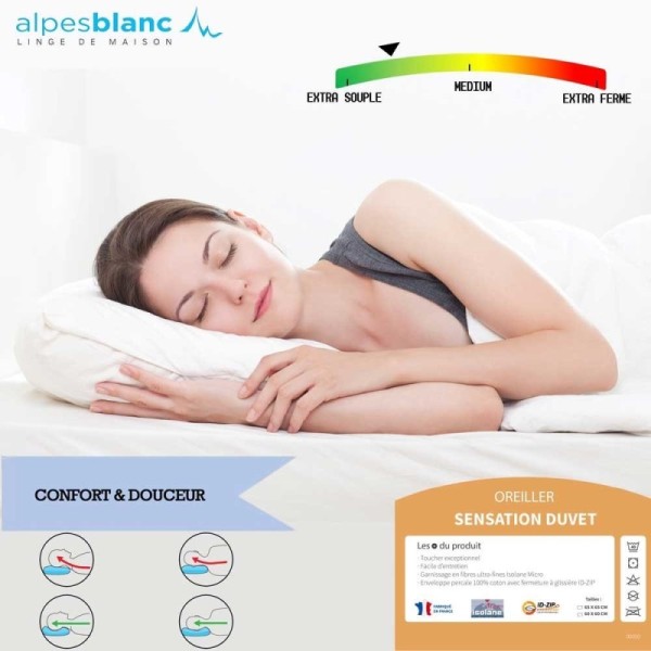 Lot 2 oreillers carrées naturels en Plumes de canard