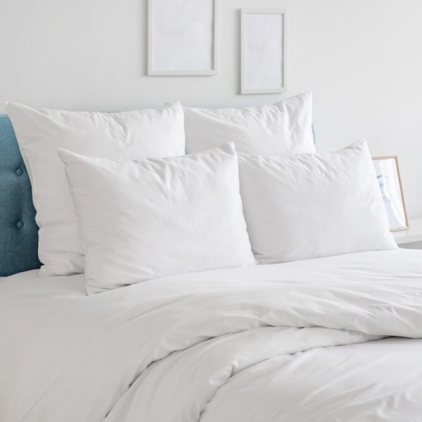 Lot 2 oreillers carrées naturels en Plumes de canard