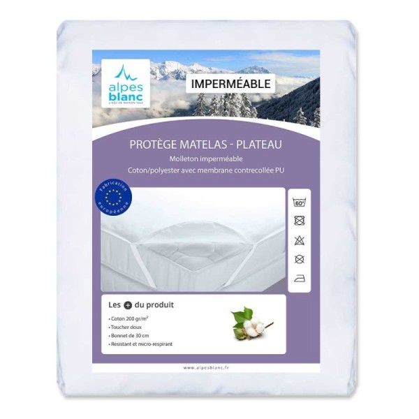 Encart protège matelas imperméable Alpes Blanc