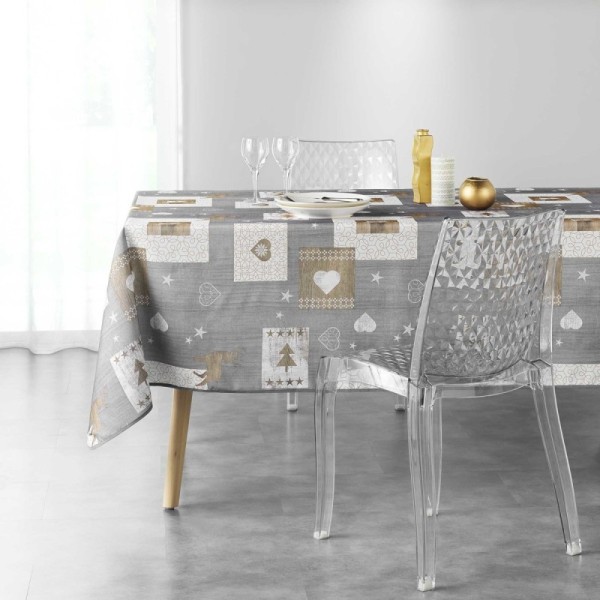 Nappe Augustin gris rectangle dans un salon