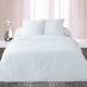 Housse de Couette Percale 240x260cm Satin Blanc  + 2 taies carrées 65x65 cm