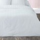 Housse de Couette Percale 240x260cm Satin Blanc  + 2 taies carrées 65x65 cm