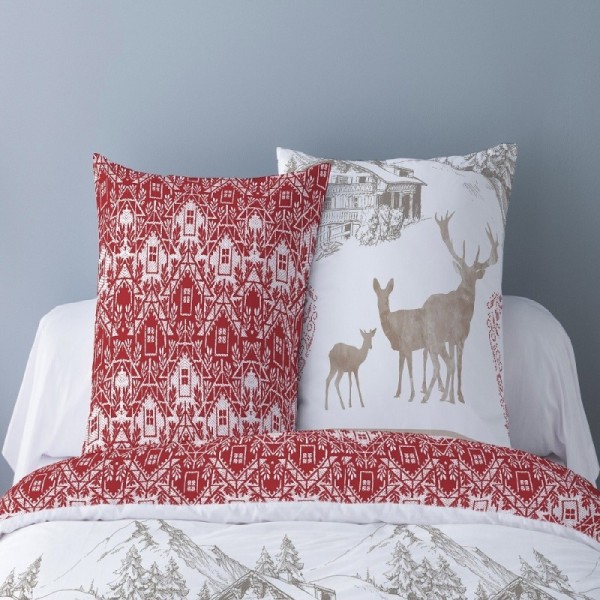 zoom taies d'oreiller Housse de couette 100% flanelle OLAF 2 places