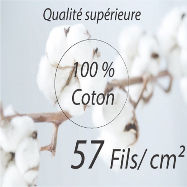 Pictogramme housse de couette pur coton tissage 57 fils/cm²
