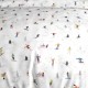 zoom motifs housse de couette skieurs pur coton
