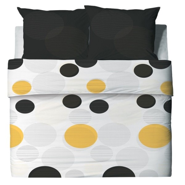 Housse de couette 100 % coton  Stitchy 240x260 fond blanc