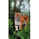 Serviette de plage microfibre tigre dans la jungle 70x140