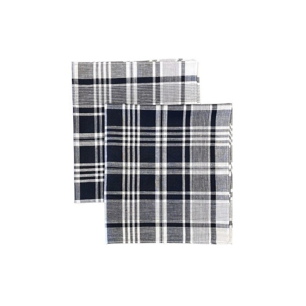 Mouchoirs quadrillés sur fond blanc 50x50cm
