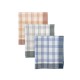 Pile carré de lot de 6 mouchoirs Trio Carreaux Bleu, Gris et Orange coton 50x50
