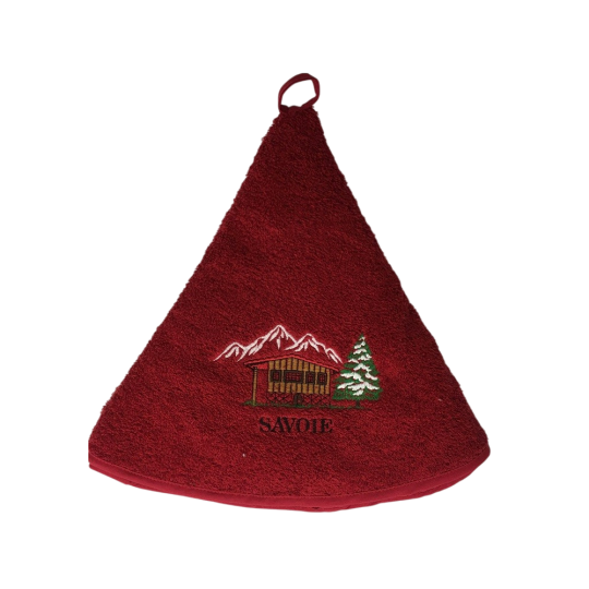 Essuie Main Rond  Chalet Rouge