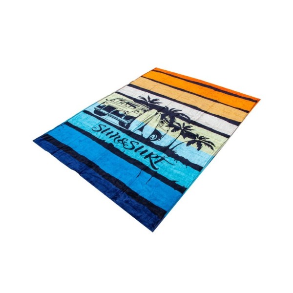 Visuel serviette de plage van orange, dégradé de couleur pastel visuel sur le côté