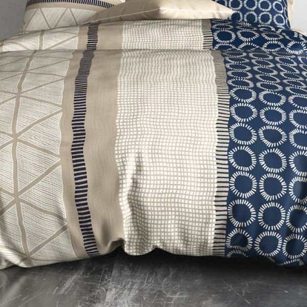 Détails de la housse de couette 220x240 cm NAIROBI + 2 taies 100% coton 57 fils