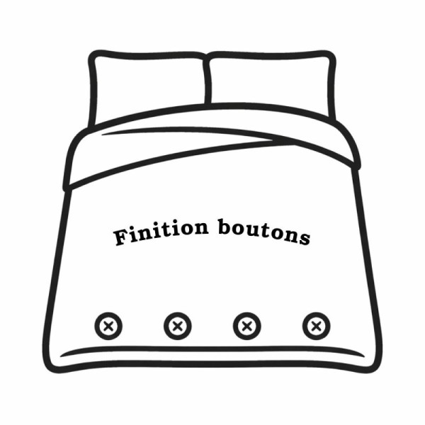 Housse de couette BREHAT 240x260cm 100% coton avec finitions bouton