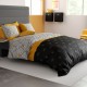 Housse de couette 260x240 cm à motifs géométriques noirs, jaunes, blancs