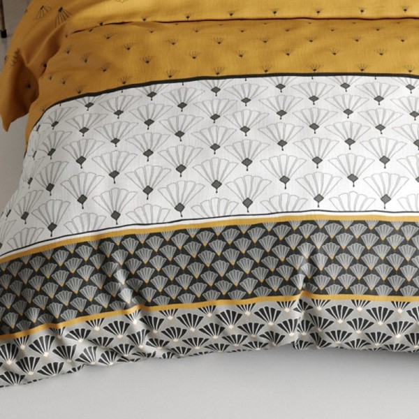 Détails des motifs de la housse de couette 220x240 cm Léo 100% coton