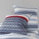 Taies carrées assorties à la ousse de couette 260x240 cm SANTORINI 100% coton 57 fils bleue et rouge esprit bord de mer