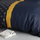 Housse de couette 220x240 cm bleu nuit et or | Coton 57 fils Oeko-Tex