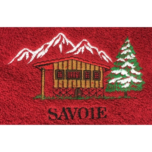 Essuie Main Rond  Chalet Rouge