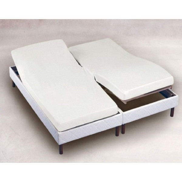 Protège Matelas molleton 400gr/m² pour lit Tête et Pieds Relevables