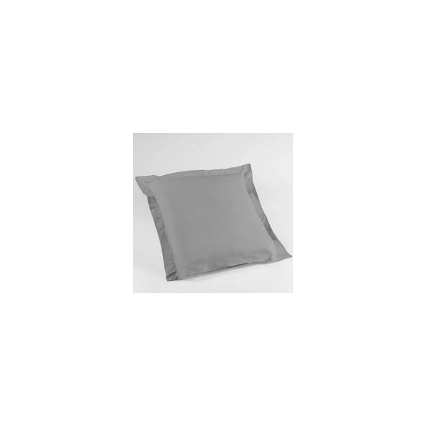 Housse de Couette 240x280 unie gris souris coton + 2 taies assorties