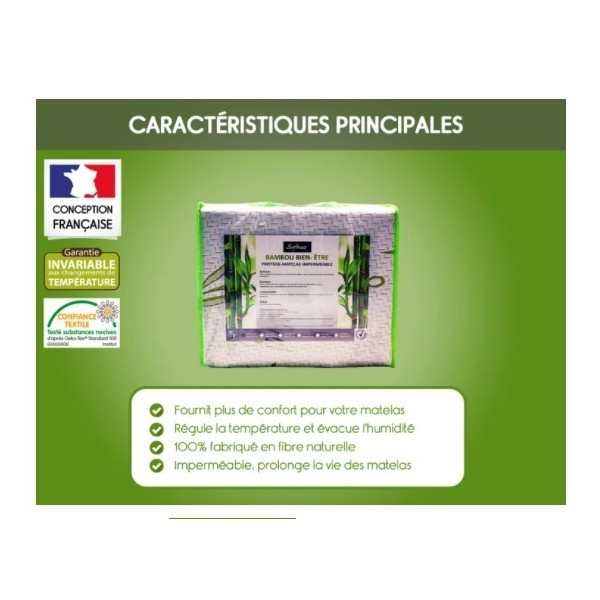 Protège Matelas Bambou - Imperméable 140x190